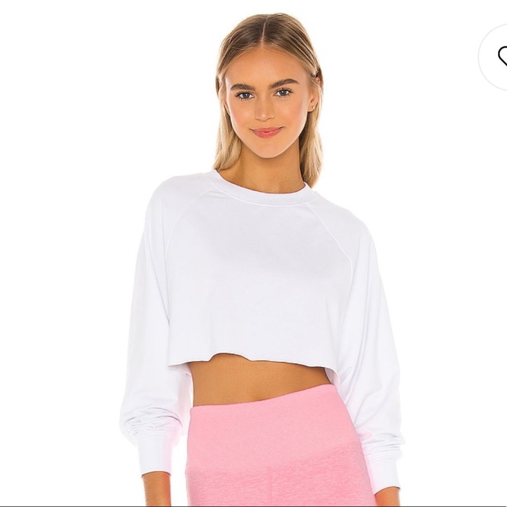 ALO Yoga White Long Sleeve Crop Top
